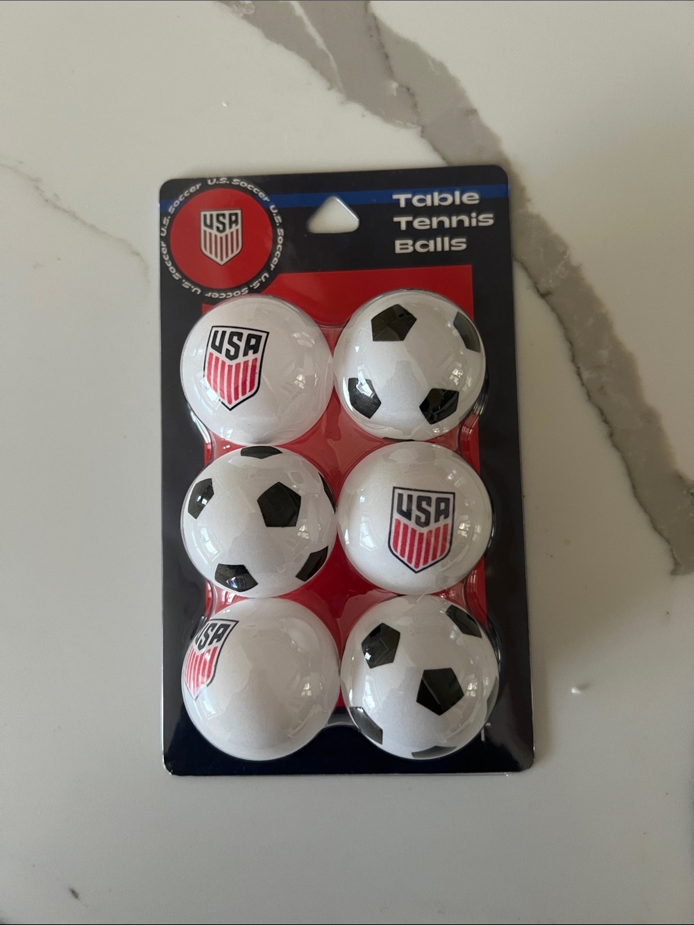 FIFA USA Logo Table Tennis Ping Pong Balls - White with Black Accents